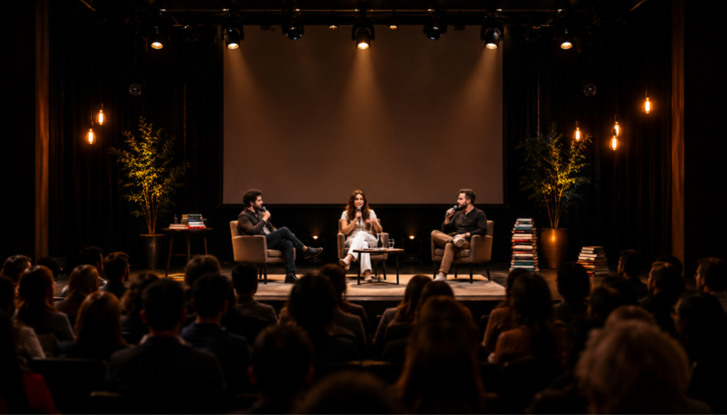 A Arena Cultural, maior espaço de debates do evento, concentra os encontros mais aguardados.