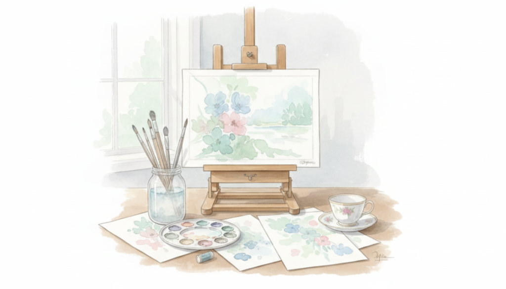 Nos últimos anos de vida, Cecília se dedicou também à pintura, produzindo aquarelas que revelam a mesma sensibilidade presente em seus versos.