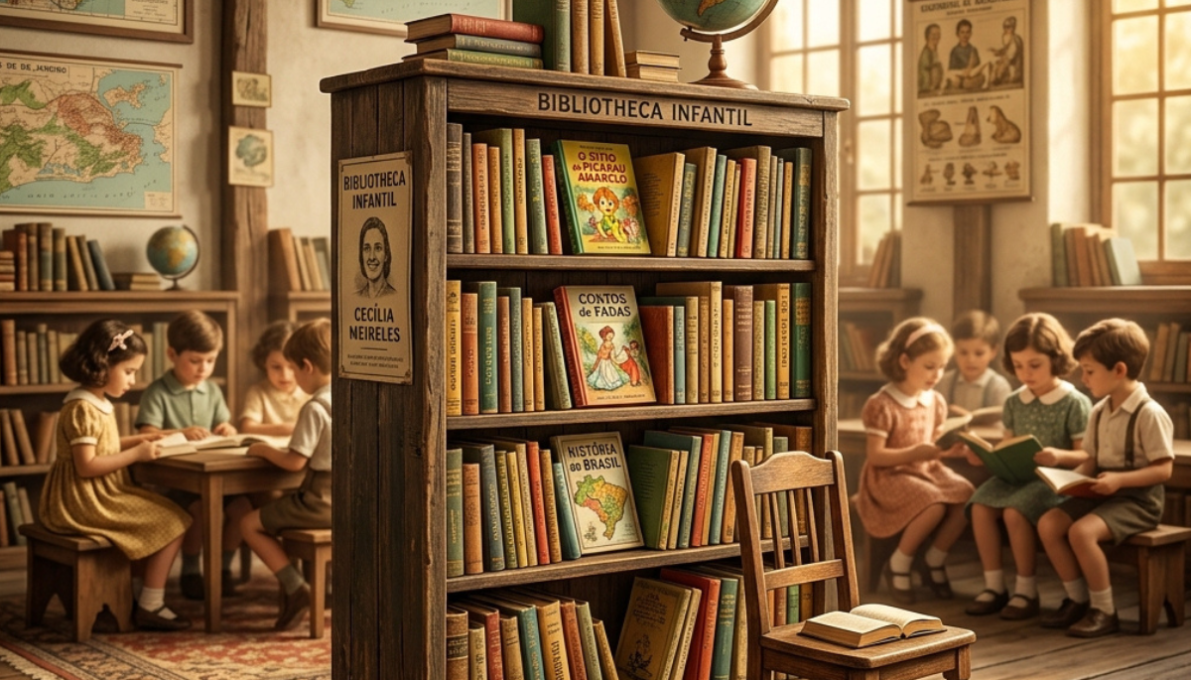 Um dos aspectos menos explorados — e mais relevantes — da vida de Cecília Meireles é sua atuação como educadora. Em 1934, ela fundou e dirigiu a primeira biblioteca infantil pública do Brasil, no Pavilhão Mourisco, no Rio de Janeiro.
